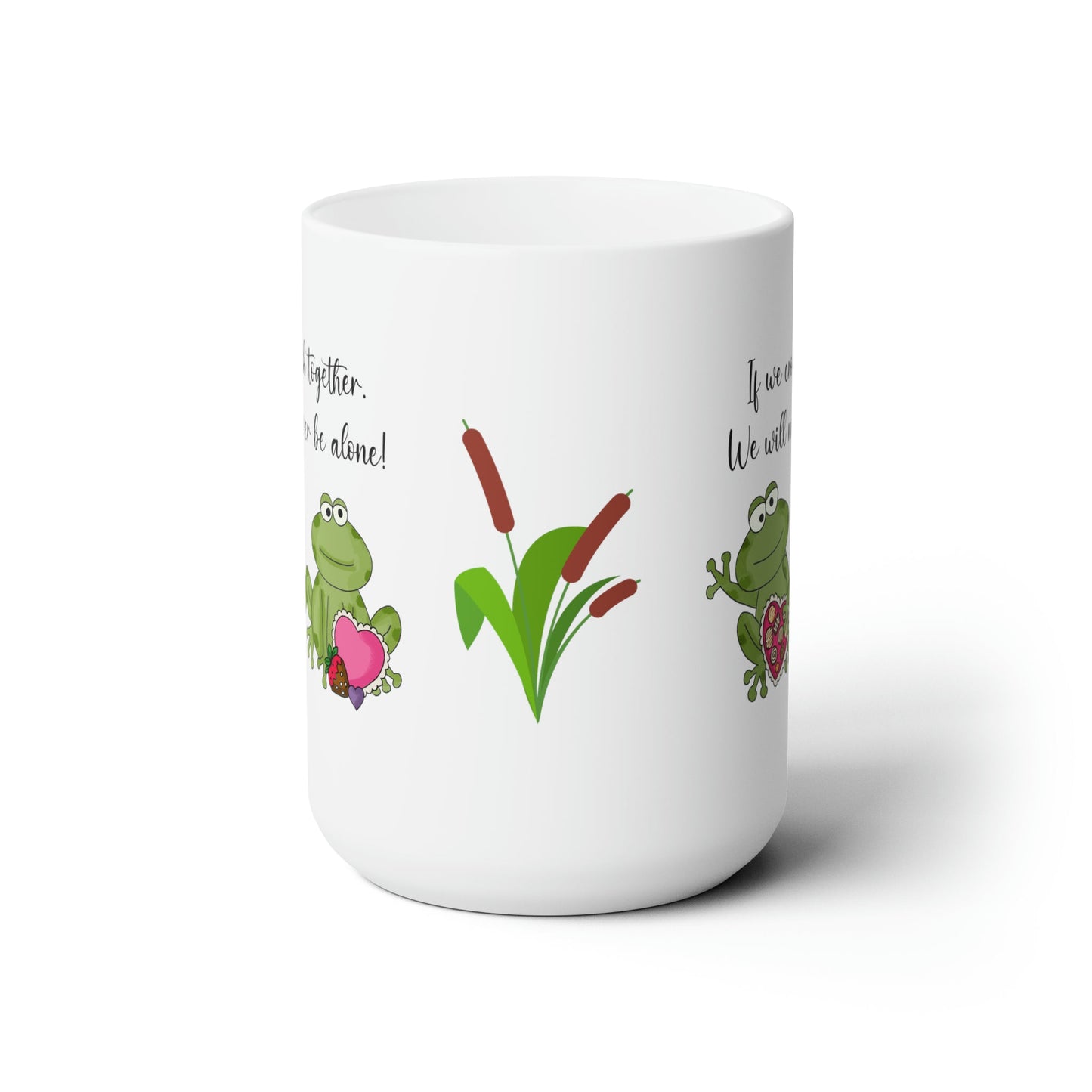 Valentine's Day Croaking Frogs Together Forever Ceramic Mug 15oz Gift - I Love Heartstrings