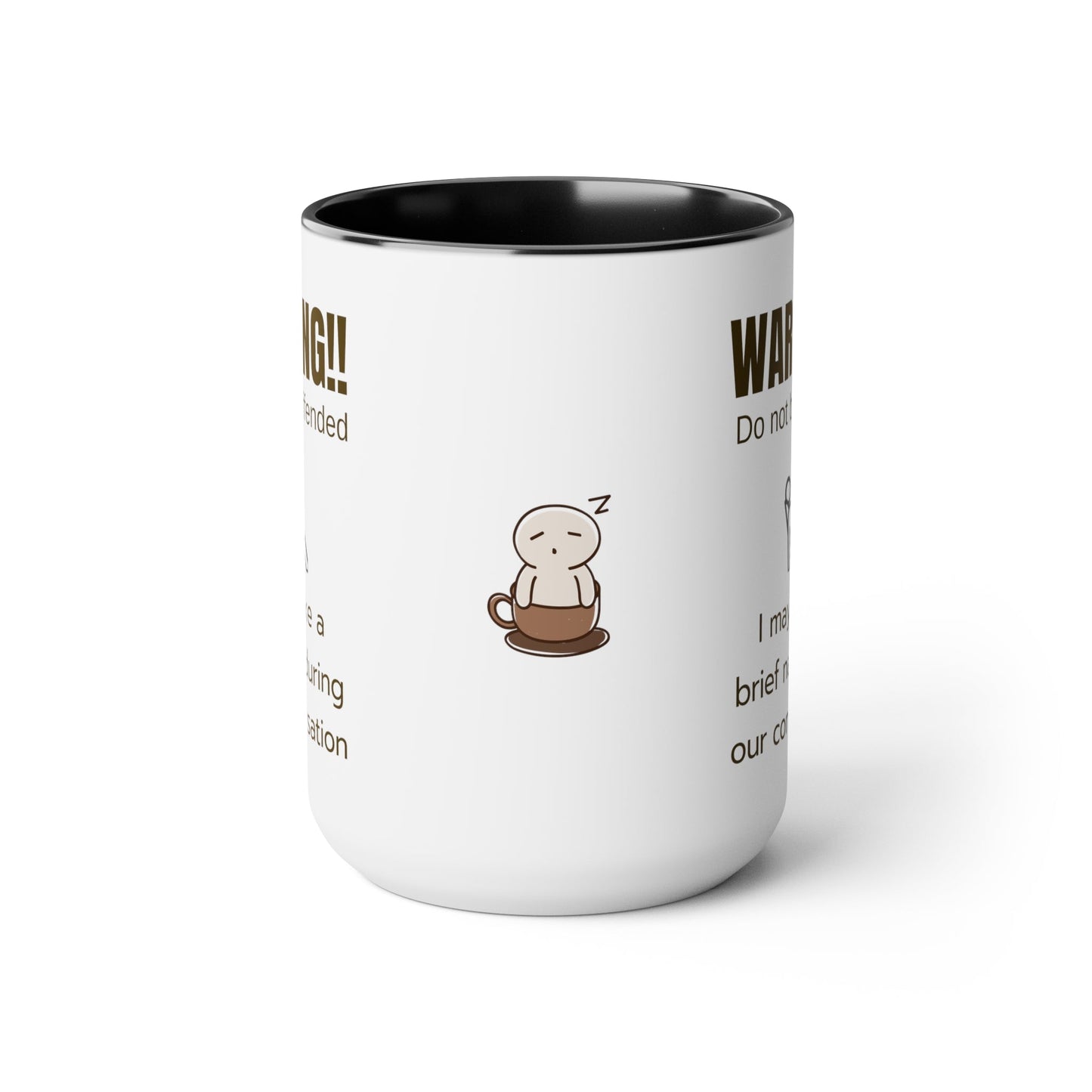 Warning I may take a nap, Funny Gift for dad grandpa black or red Two-Tone large Coffee Mugs, 15oz. - I Love Heartstrings