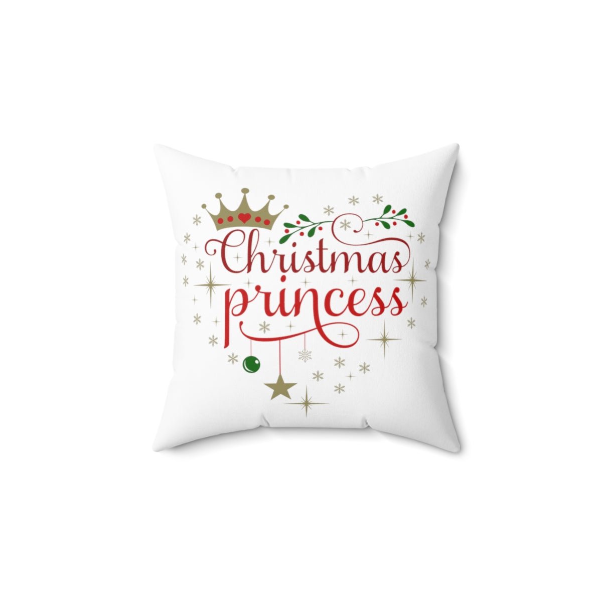 White Christmas Princess Polyester Square Pillow for Daughter - I Love Heartstrings