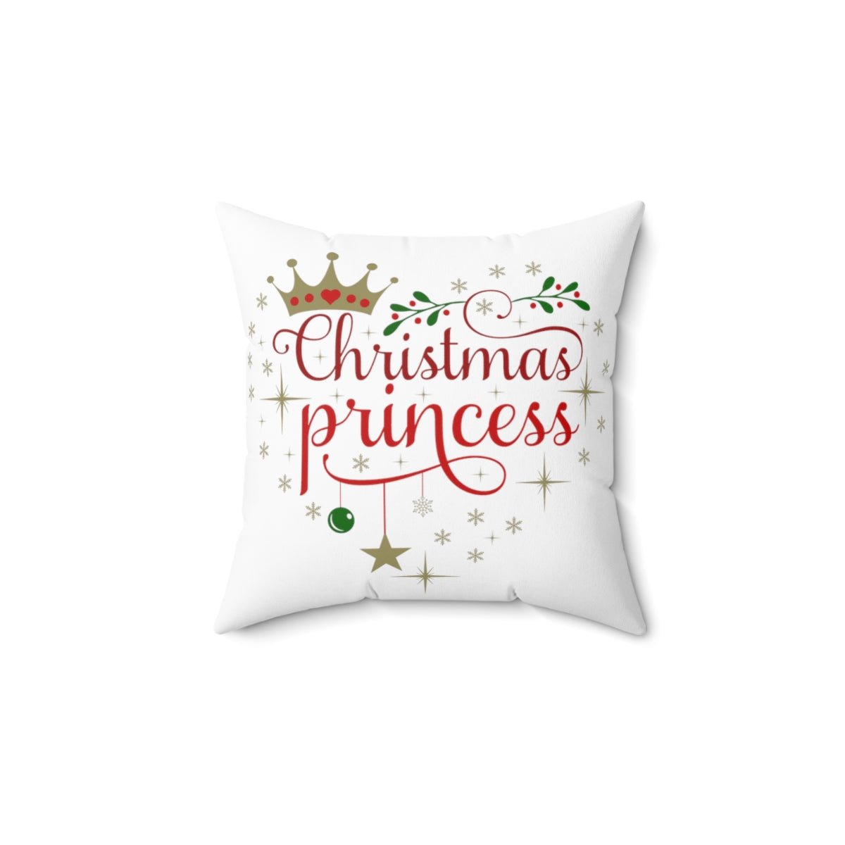 White Christmas Princess Polyester Square Pillow for Daughter - I Love Heartstrings