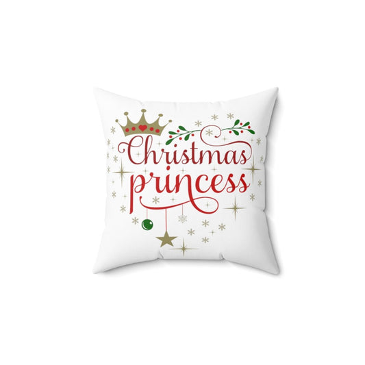 White Christmas Princess Polyester Square Pillow for Daughter - I Love Heartstrings