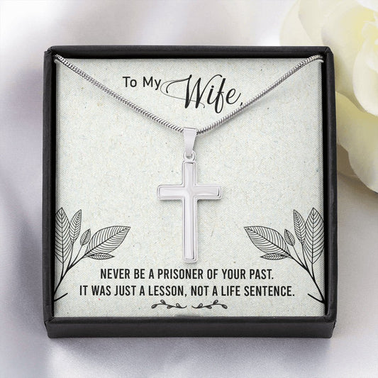 Wife, New Beginning Cross Necklace - I Love Heartstrings