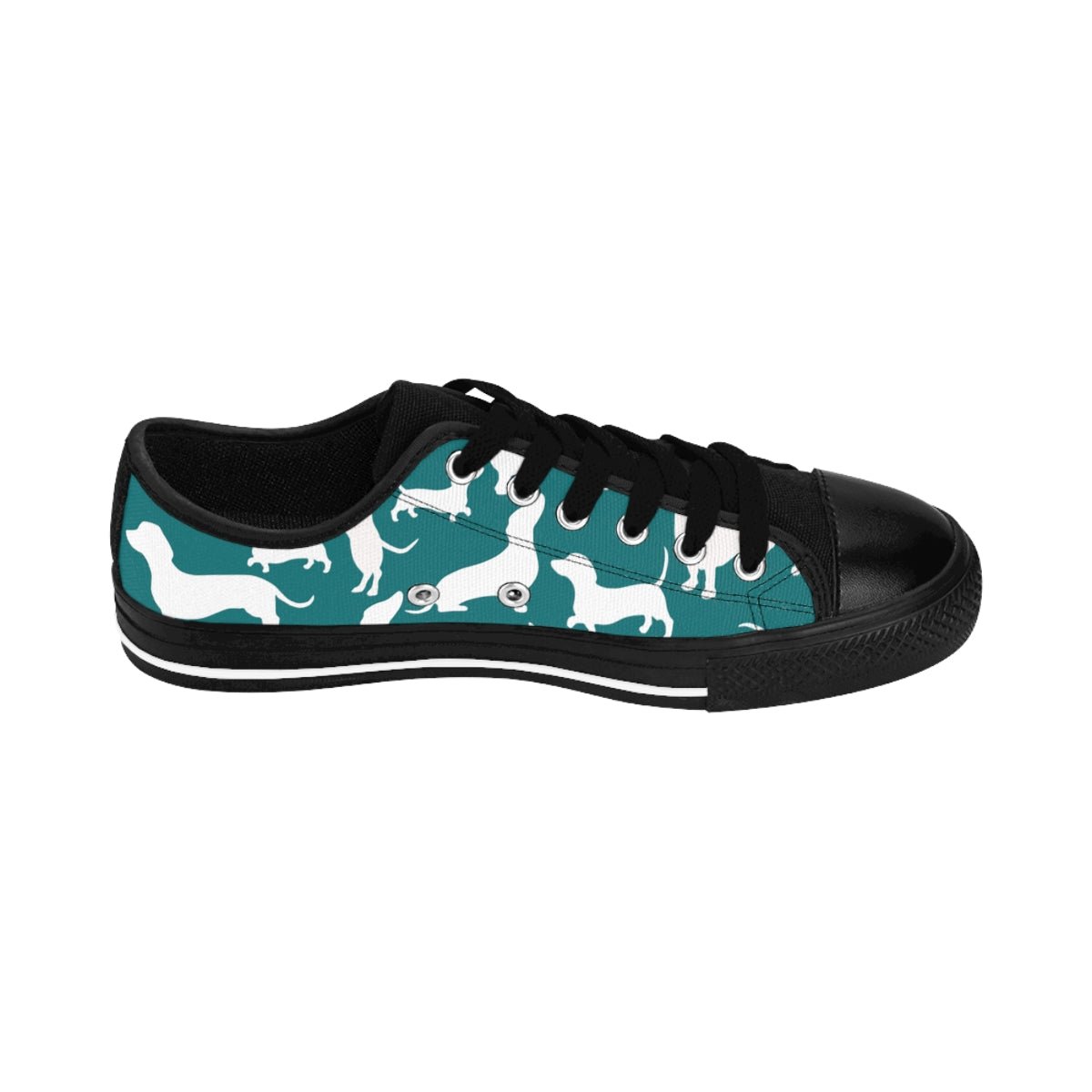 Women's Dachshund White and Green Sneakers - I Love Heartstrings