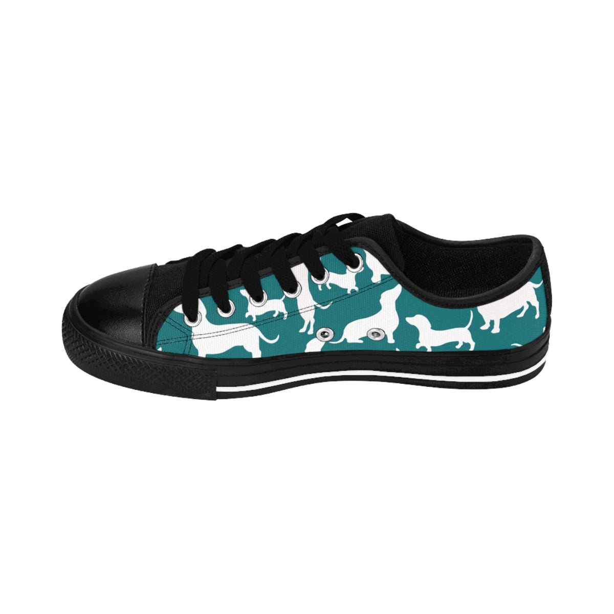 Women's Dachshund White and Green Sneakers - I Love Heartstrings