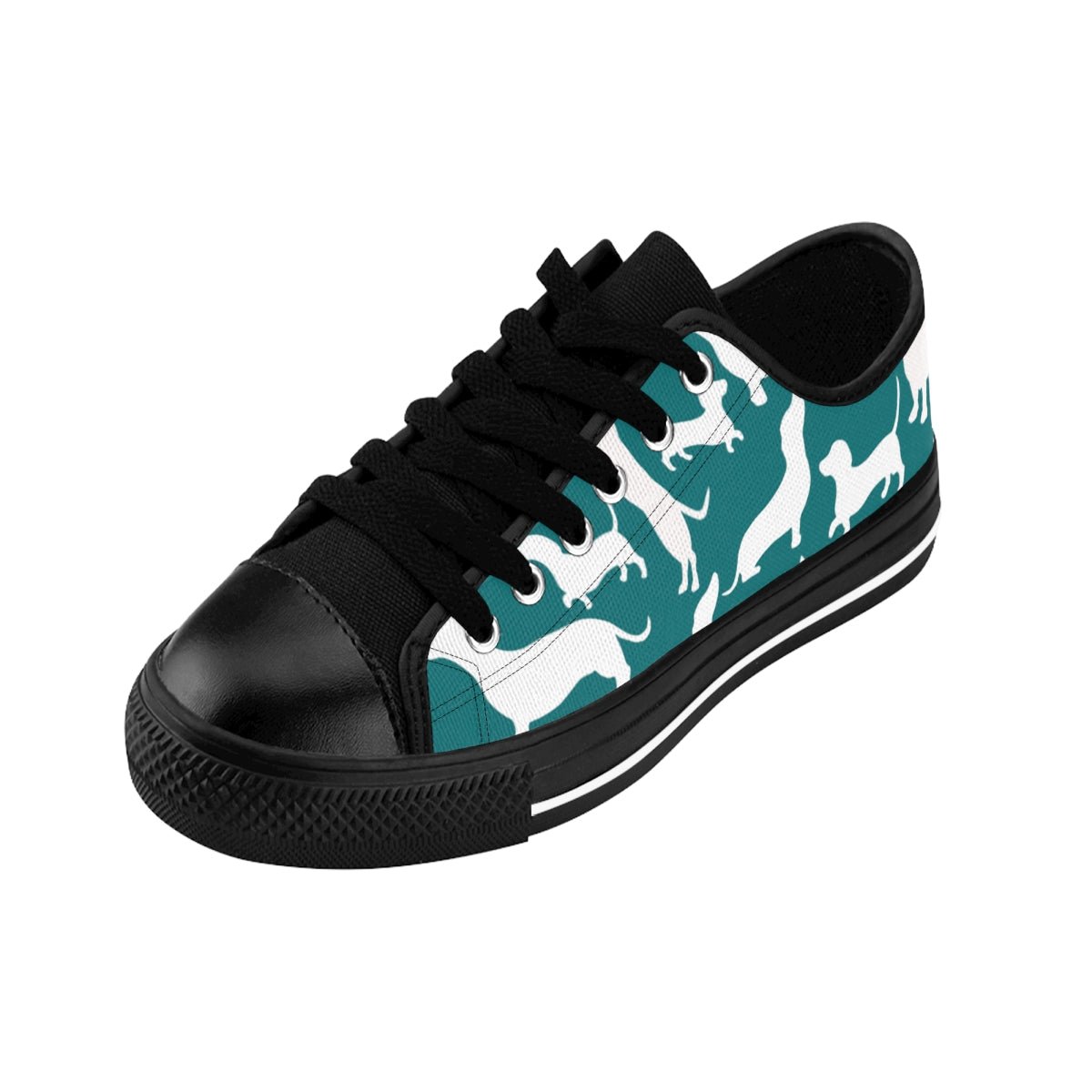 Women's Dachshund White and Green Sneakers - I Love Heartstrings