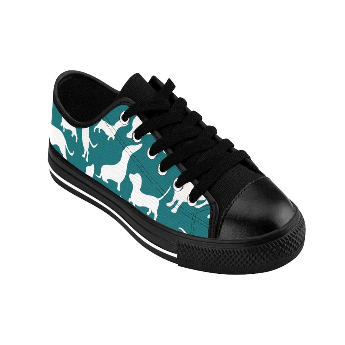 Women's Dachshund White and Green Sneakers - I Love Heartstrings