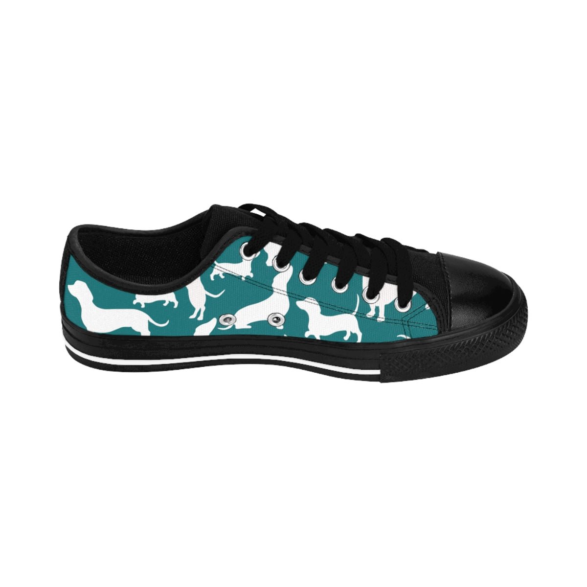 Women's Dachshund White and Green Sneakers - I Love Heartstrings