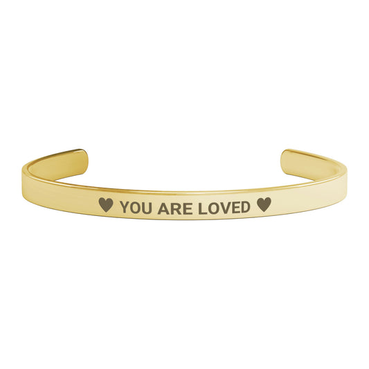 You are Loved Cuff Bracelet Affirmation gift to daughter from Dad - I Love Heartstrings