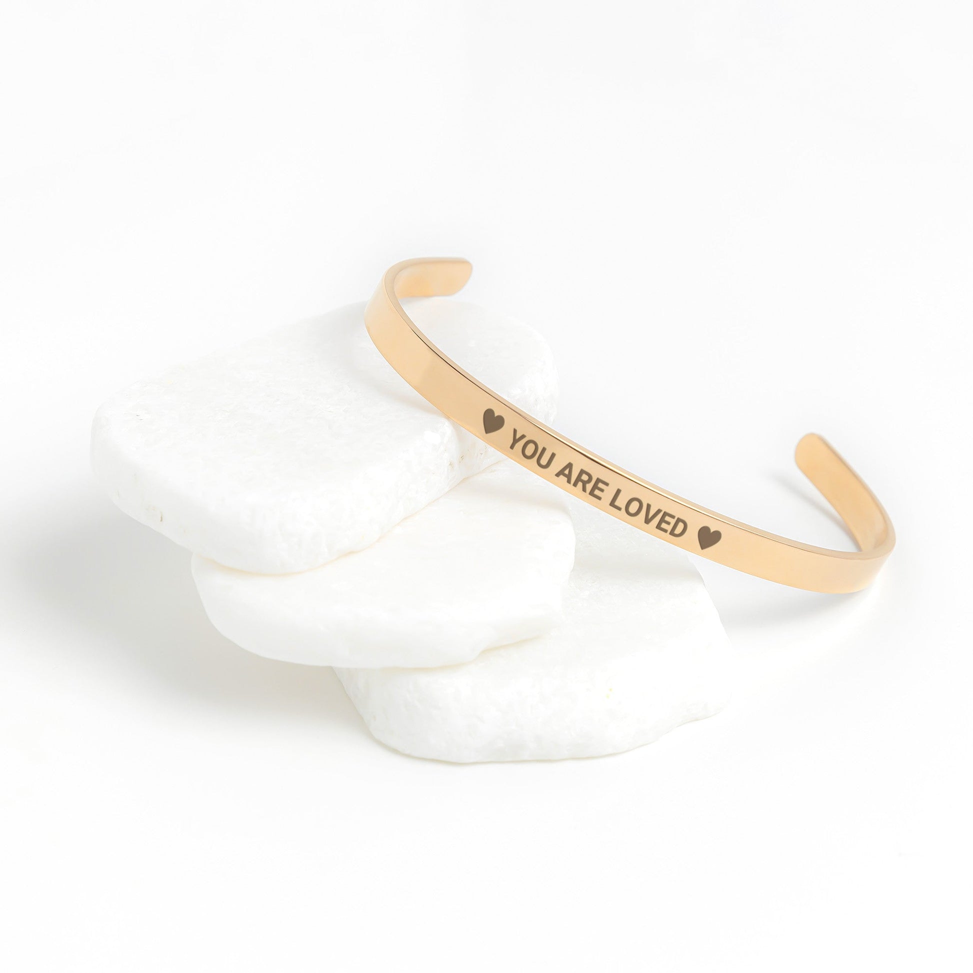 You are Loved cuffed bracelet Daughter gift from Dad and Mom - I Love Heartstrings