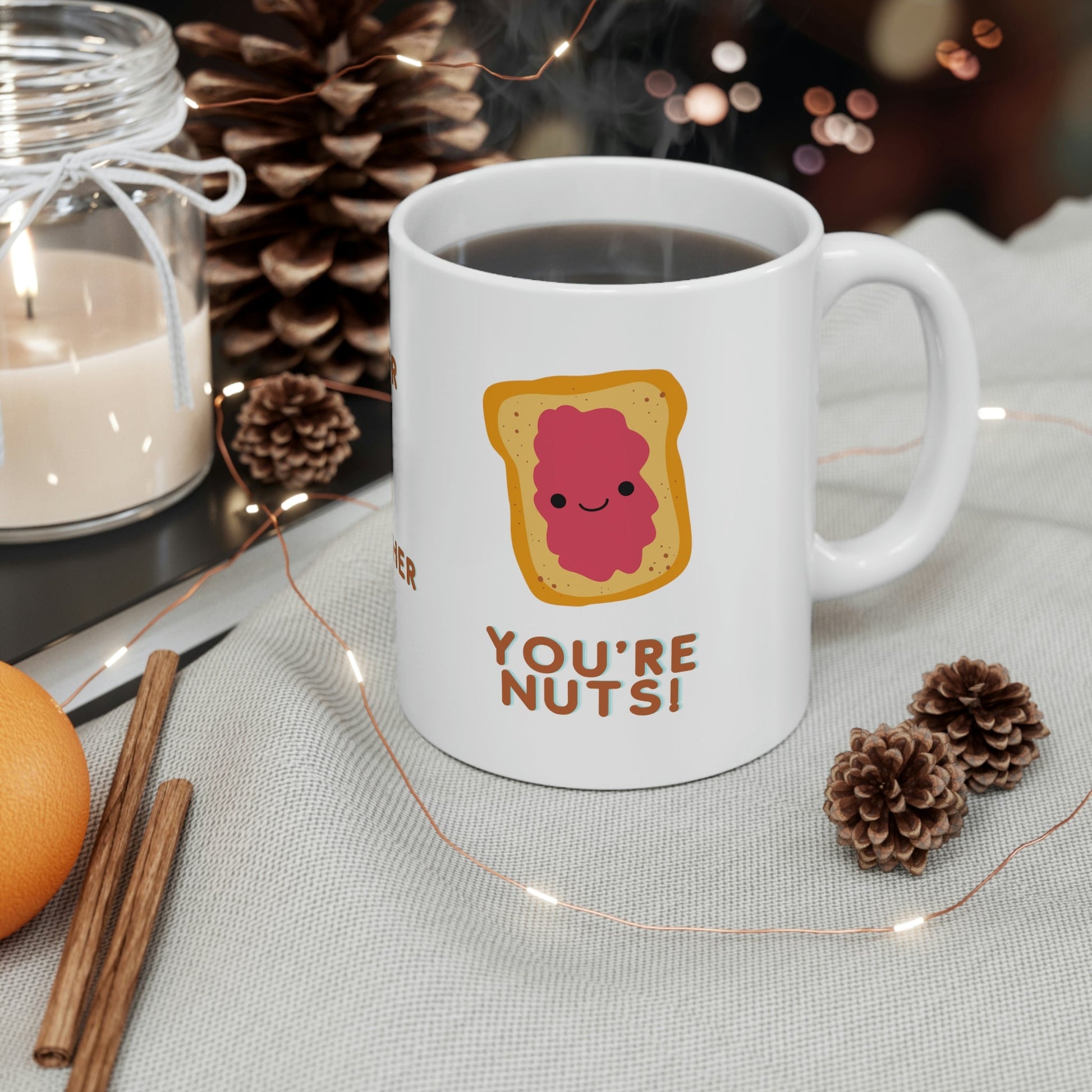 You're Nuts! Coffee Mugs for Couples, His Hers Mug Set, His and Hers Mugs Funny, His and Hers Mug Set, Match Mug, Matching Mugs Couple, Custom Funny Couple Mug, for her - I Love Heartstrings